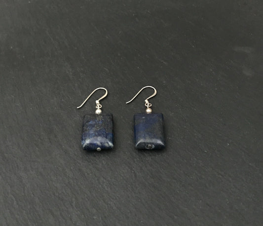 Lapis Lazuli Rectangle Earrings image 1