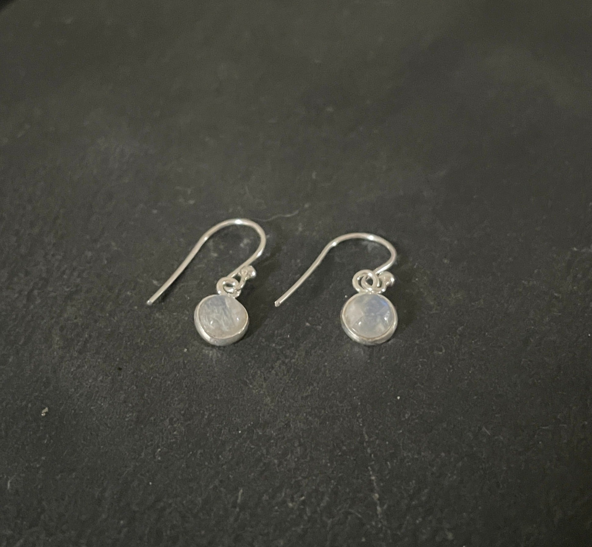 Moonstone Round Earrings image 1