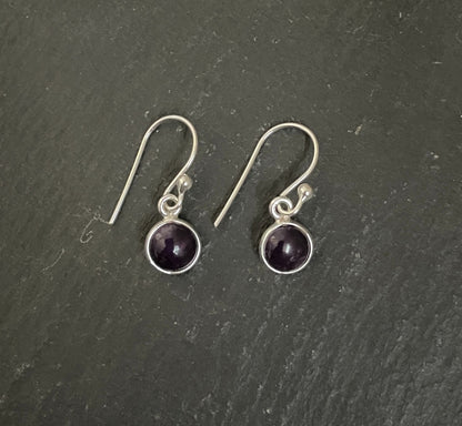 Round Amethyst Earrings image 0