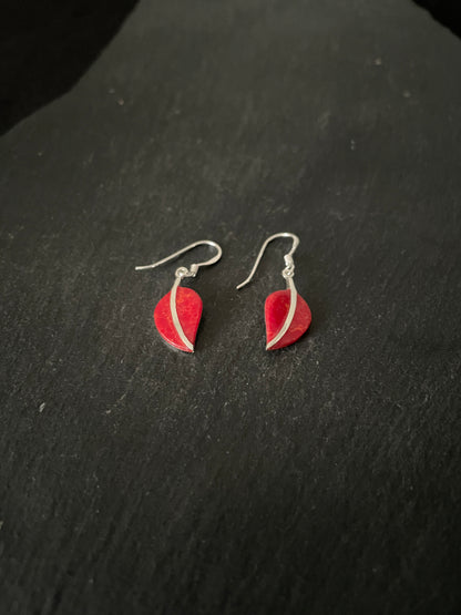 Coral Leaf Earrings image 1