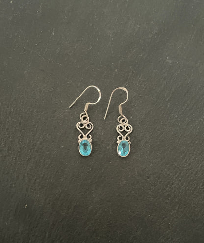 Blue Topaz and Silver Drop Earrings image 0