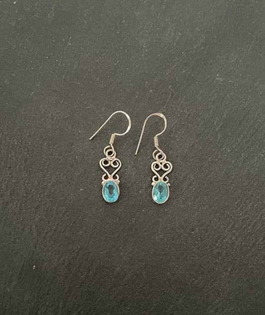 Blue Topaz and Silver Drop Earrings image 0