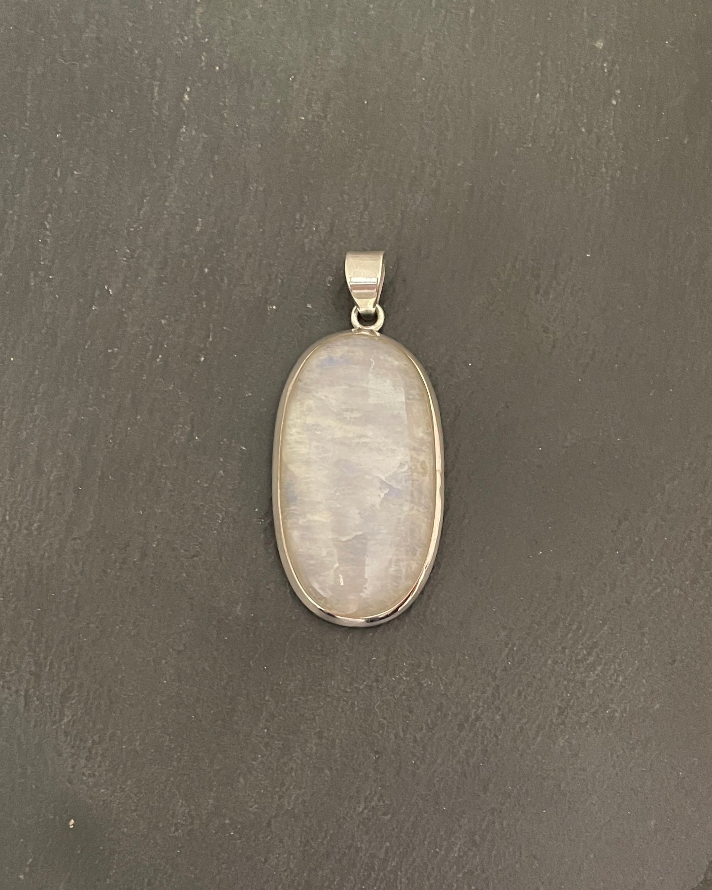 Moonstone and Silver Oval Pendant image 0