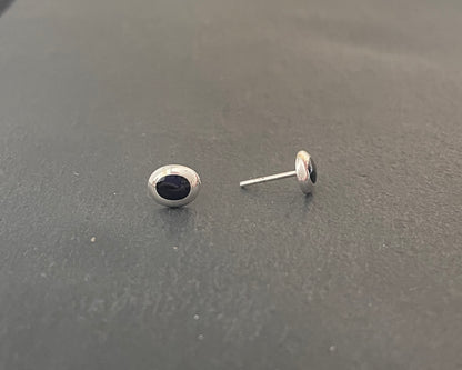 Black Onyx Oval Stud Earrings image 1