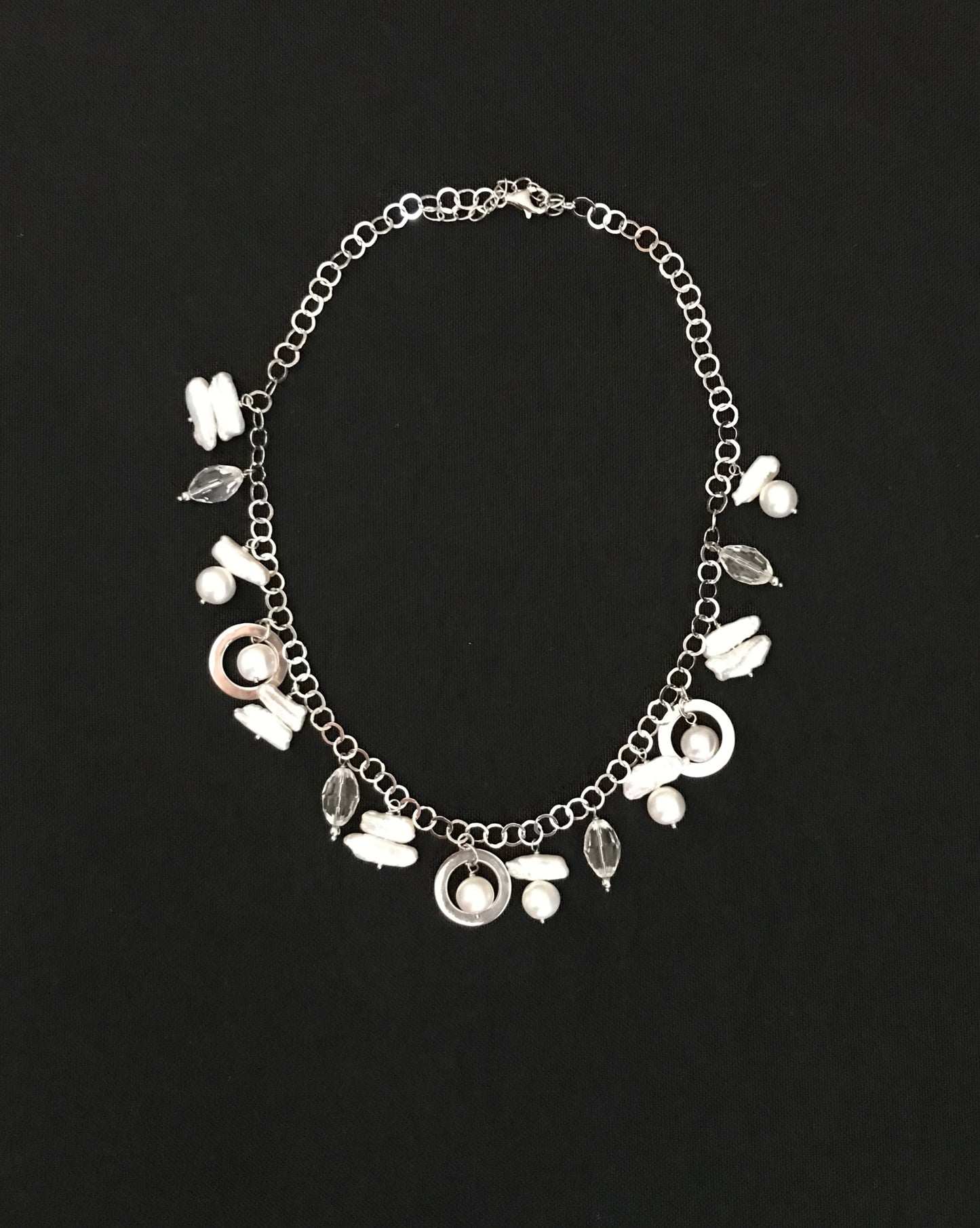 Pearl and Silver Necklace image 0