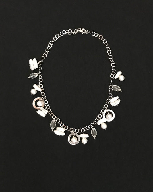 Pearl and Silver Necklace image 0