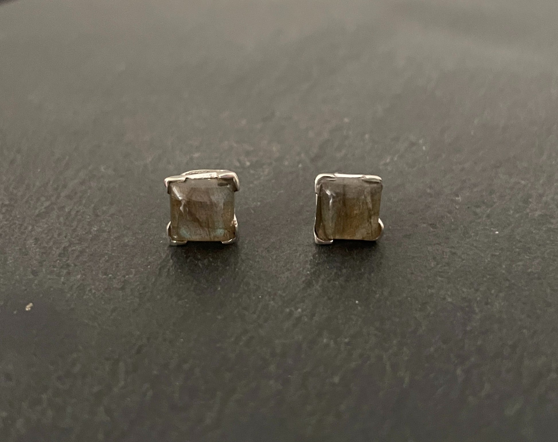 Labradorite Square Studs image 0