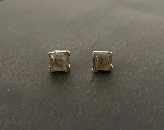 Labradorite Square Studs image 0