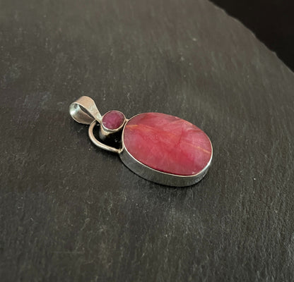 Large Ruby Oval Pendant image 2