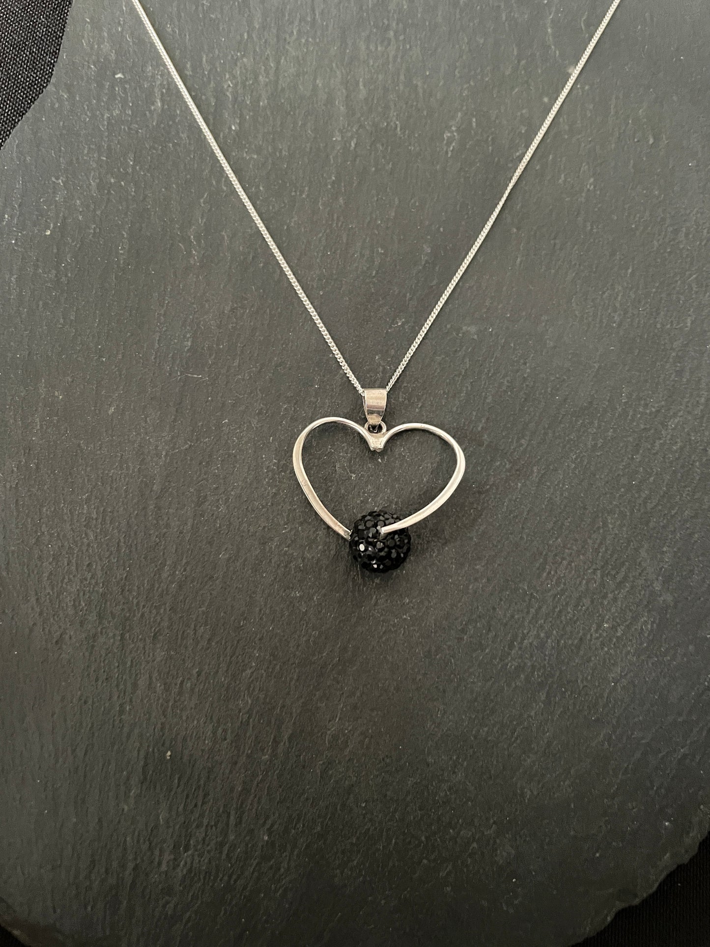 Cubic Zirconia and Silver Heart Pendant image 2