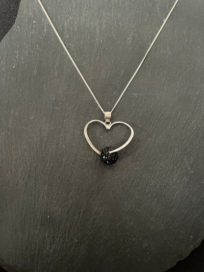 Cubic Zirconia and Silver Heart Pendant image 2