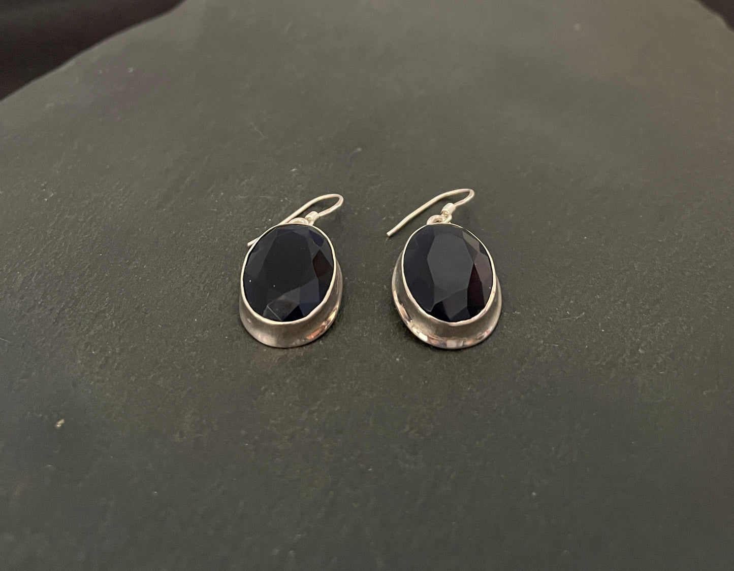 Large Sapphire Oval Drop Earrings image 1