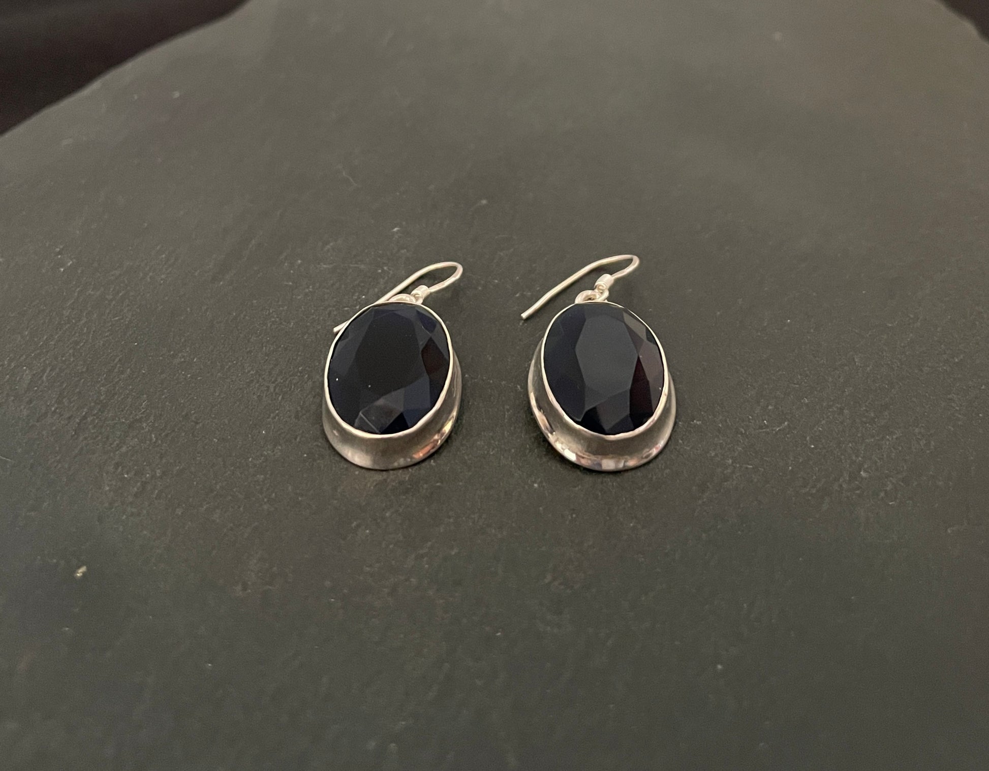 Large Sapphire Oval Drop Earrings image 1