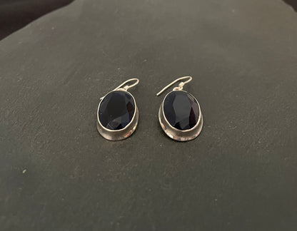 Large Sapphire Oval Drop Earrings image 1
