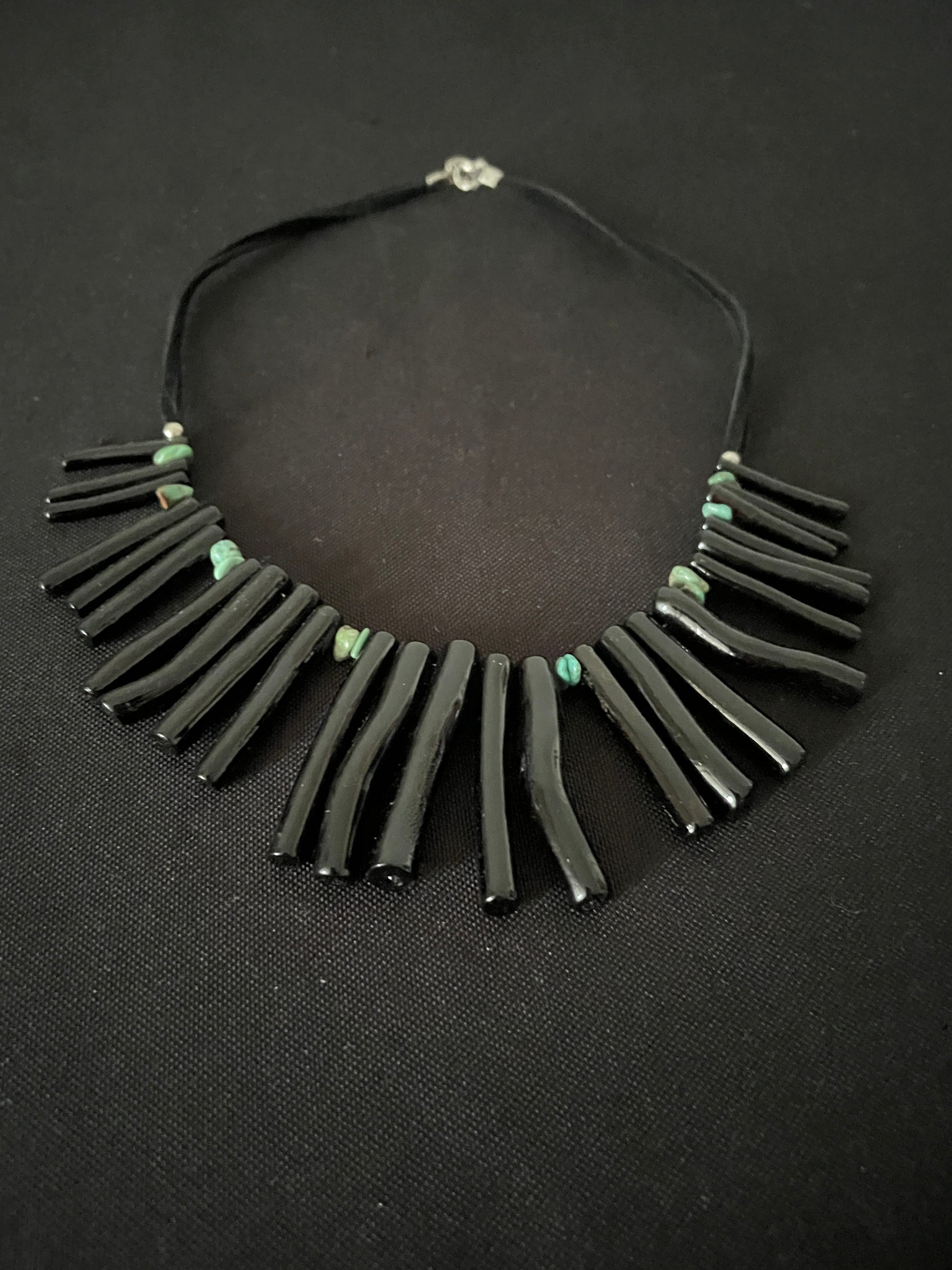 Black Bamboo and Bead Necklace image 7