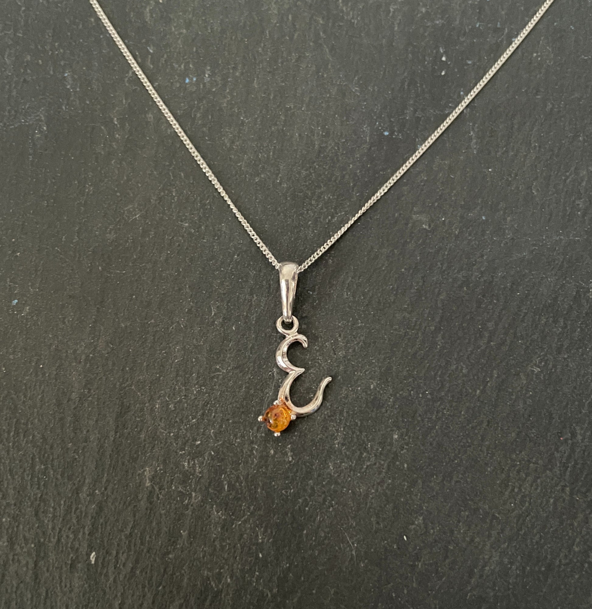 Letter E Amber Pendant image 0
