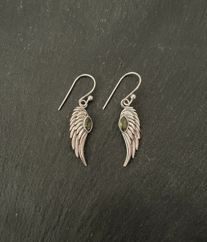 Peridot Angel Wing Earrings image 0