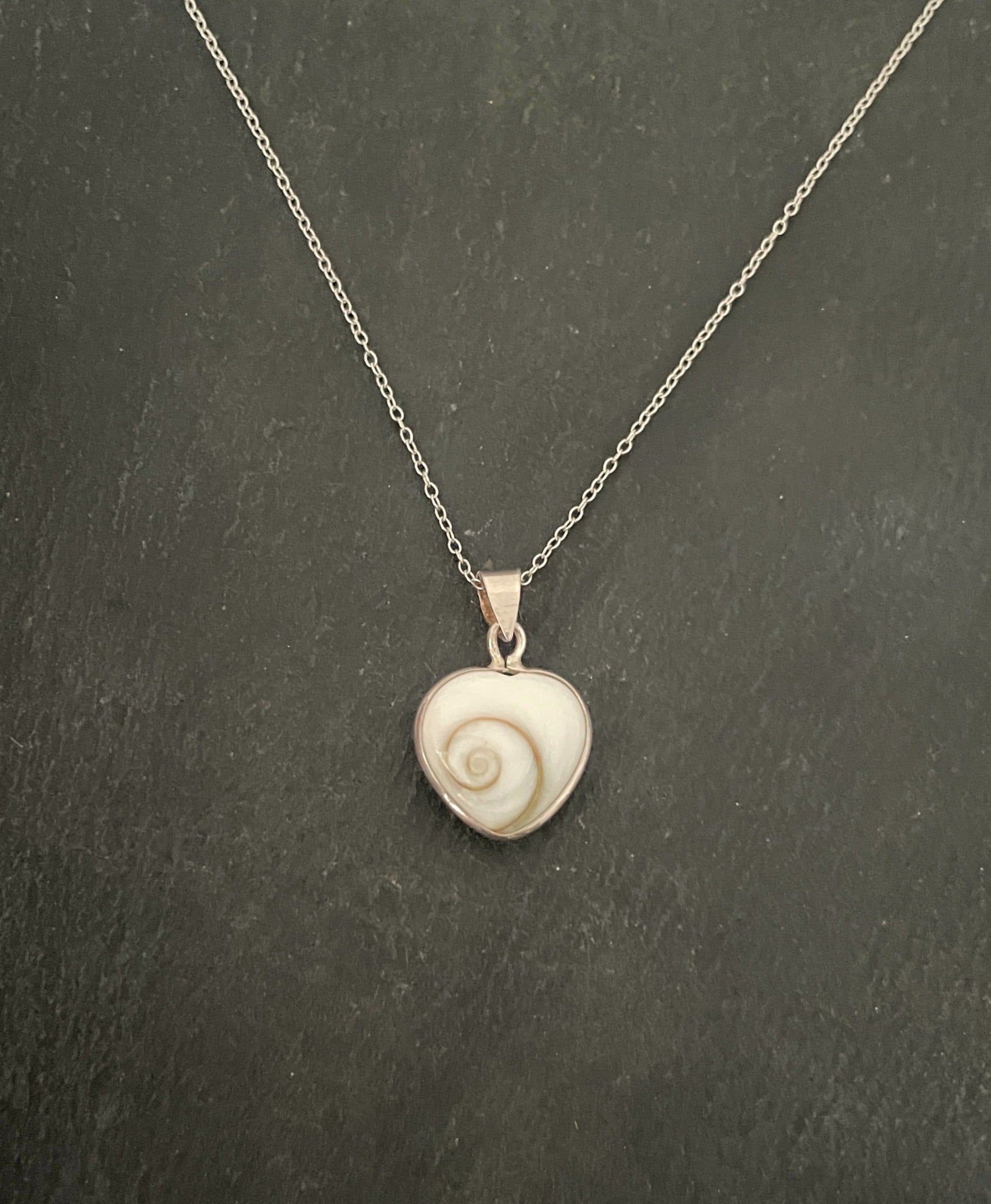 Shiva Shell and Silver Heart Pendant image 0