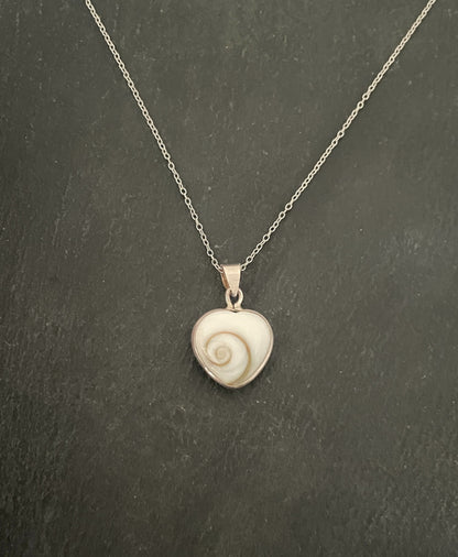 Shiva Shell and Silver Heart Pendant image 0