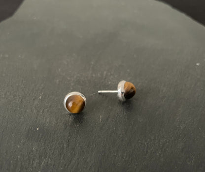 Tiger's Eye Round Studs image 1