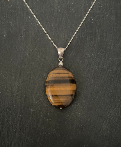 Tiger's Eye Oval Pendant image 0