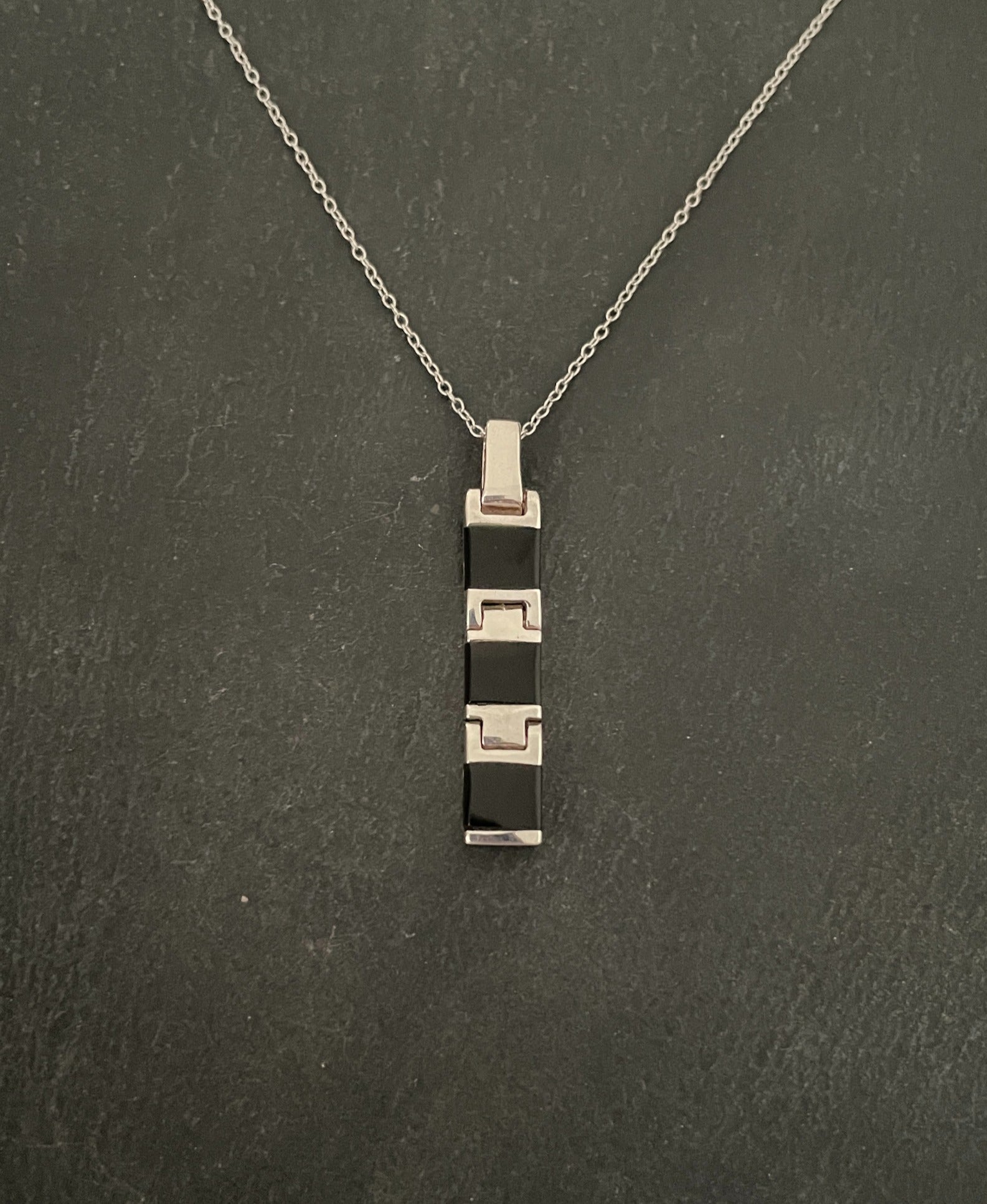 Black Onyx and Silver Pendant image 0