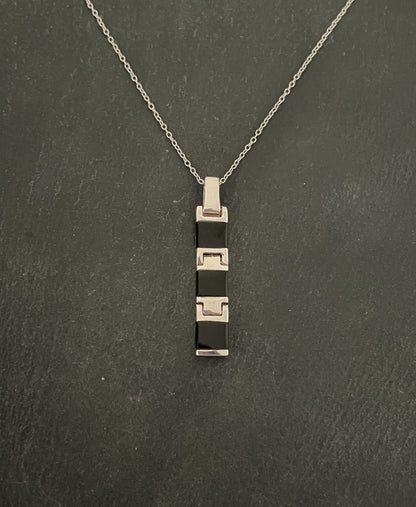 Black Onyx and Silver Pendant image 0