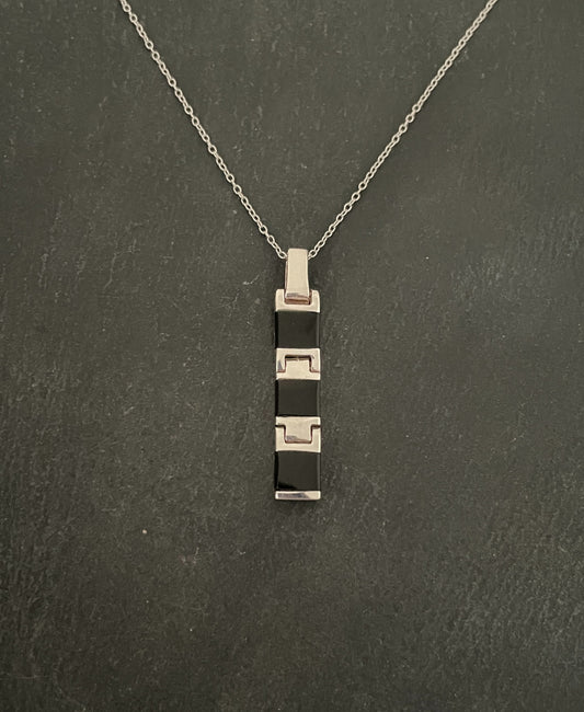 Black Onyx and Silver Pendant image 0