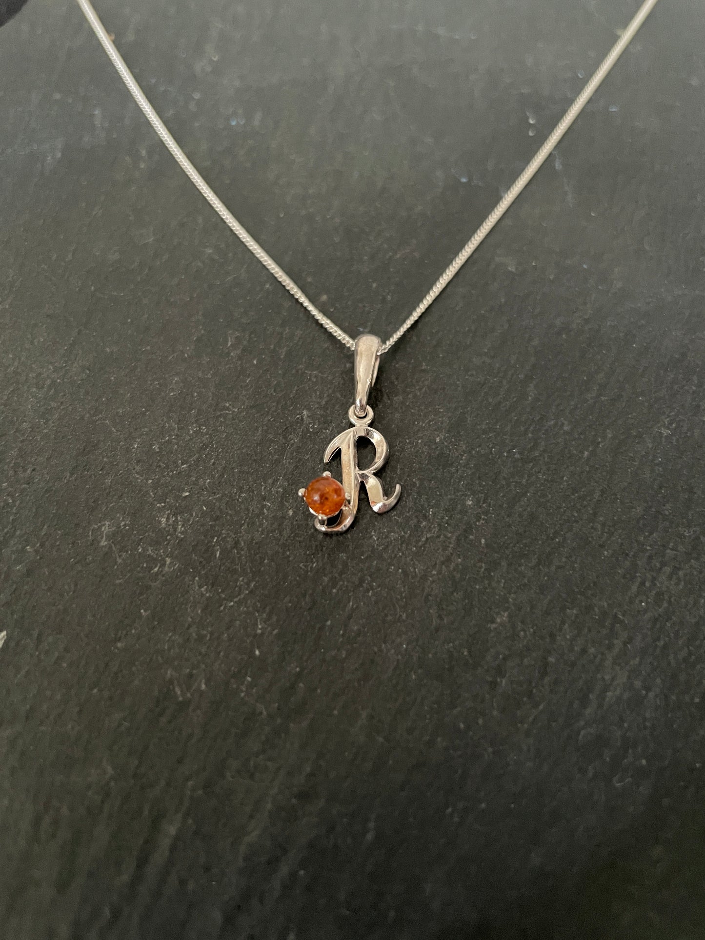 Letter R Amber Pendant image 1