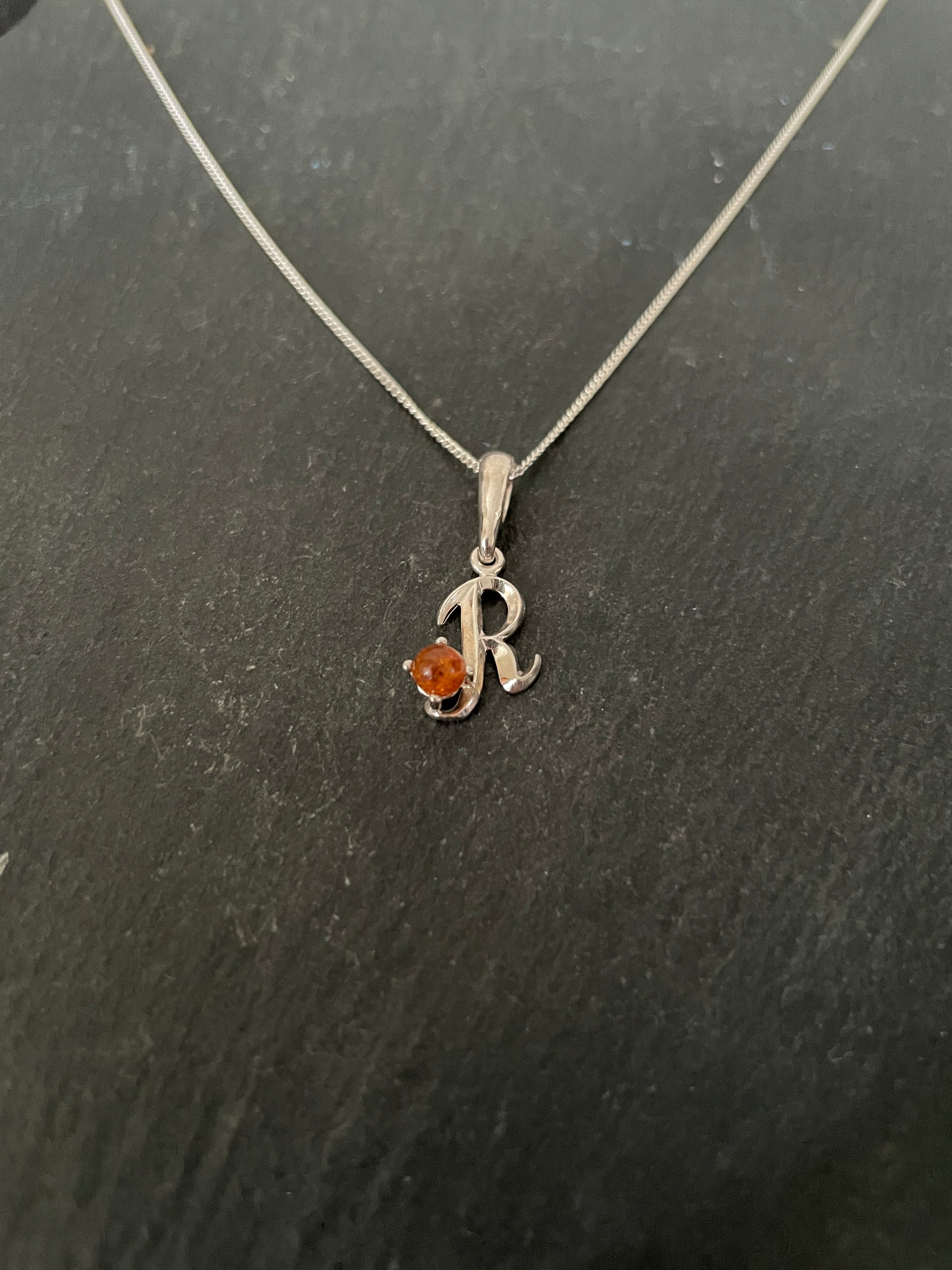 Letter R Amber Pendant image 1