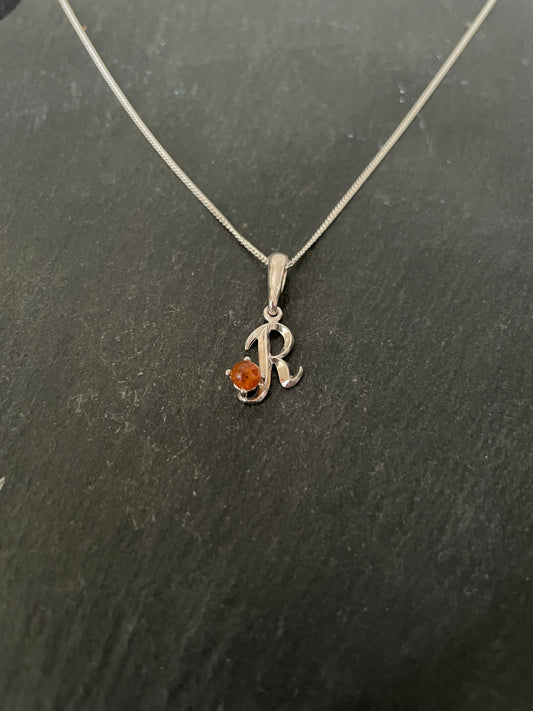 Letter R Amber Pendant image 1