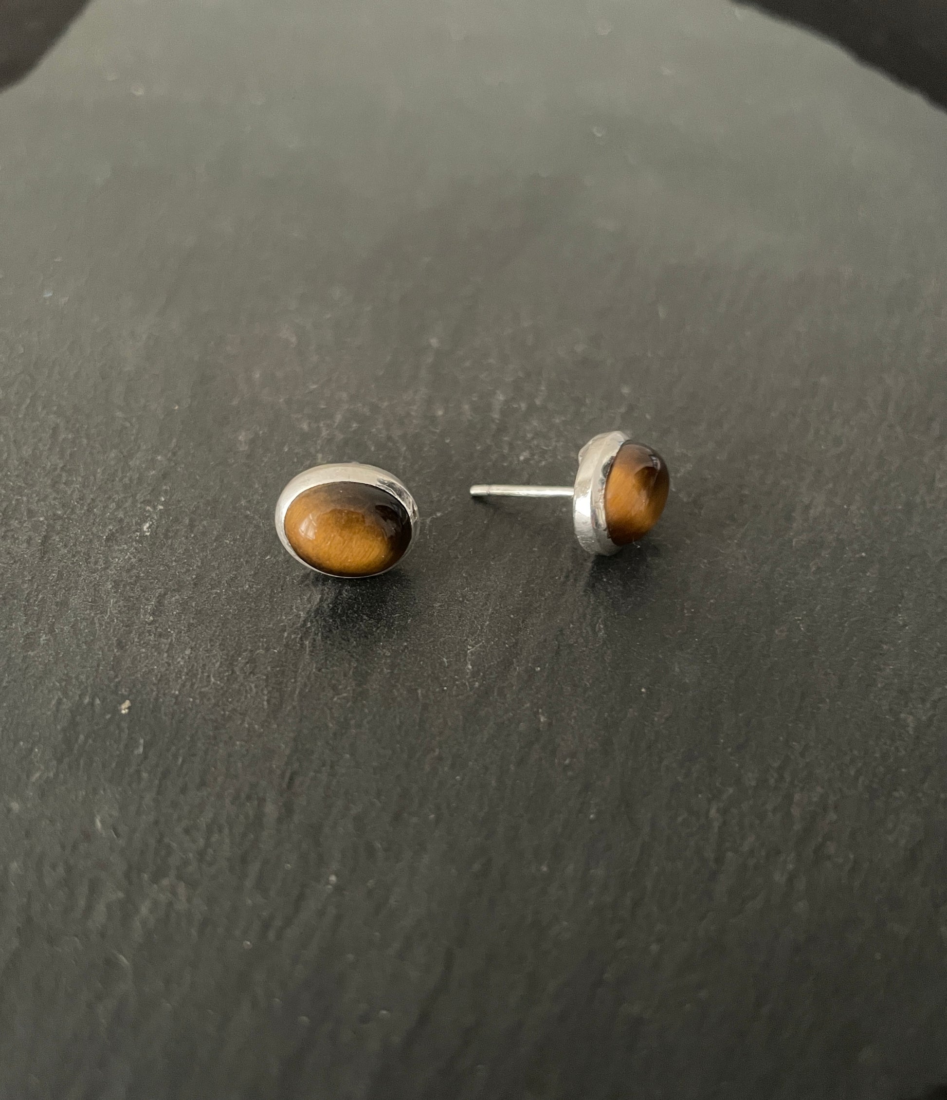 Tiger's Eye Oval Studs image 1