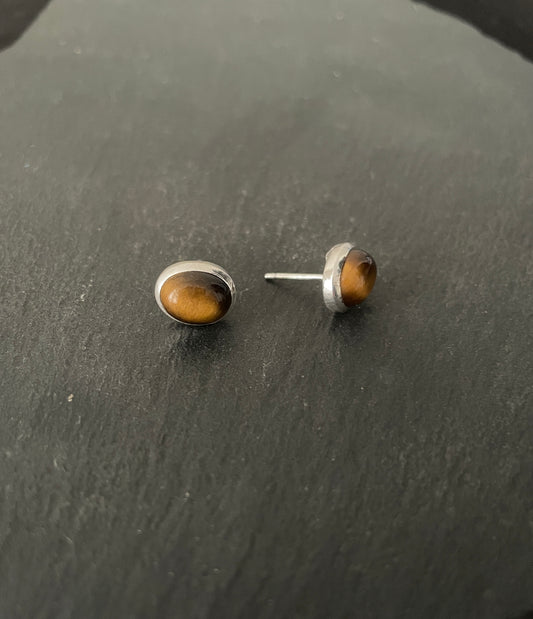 Tiger's Eye Oval Studs image 1
