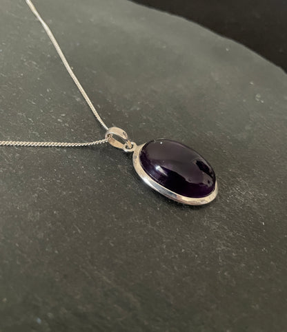 Amethyst and Silver Pendant