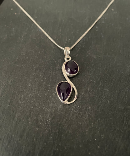 Amethyst and Silver Pendant