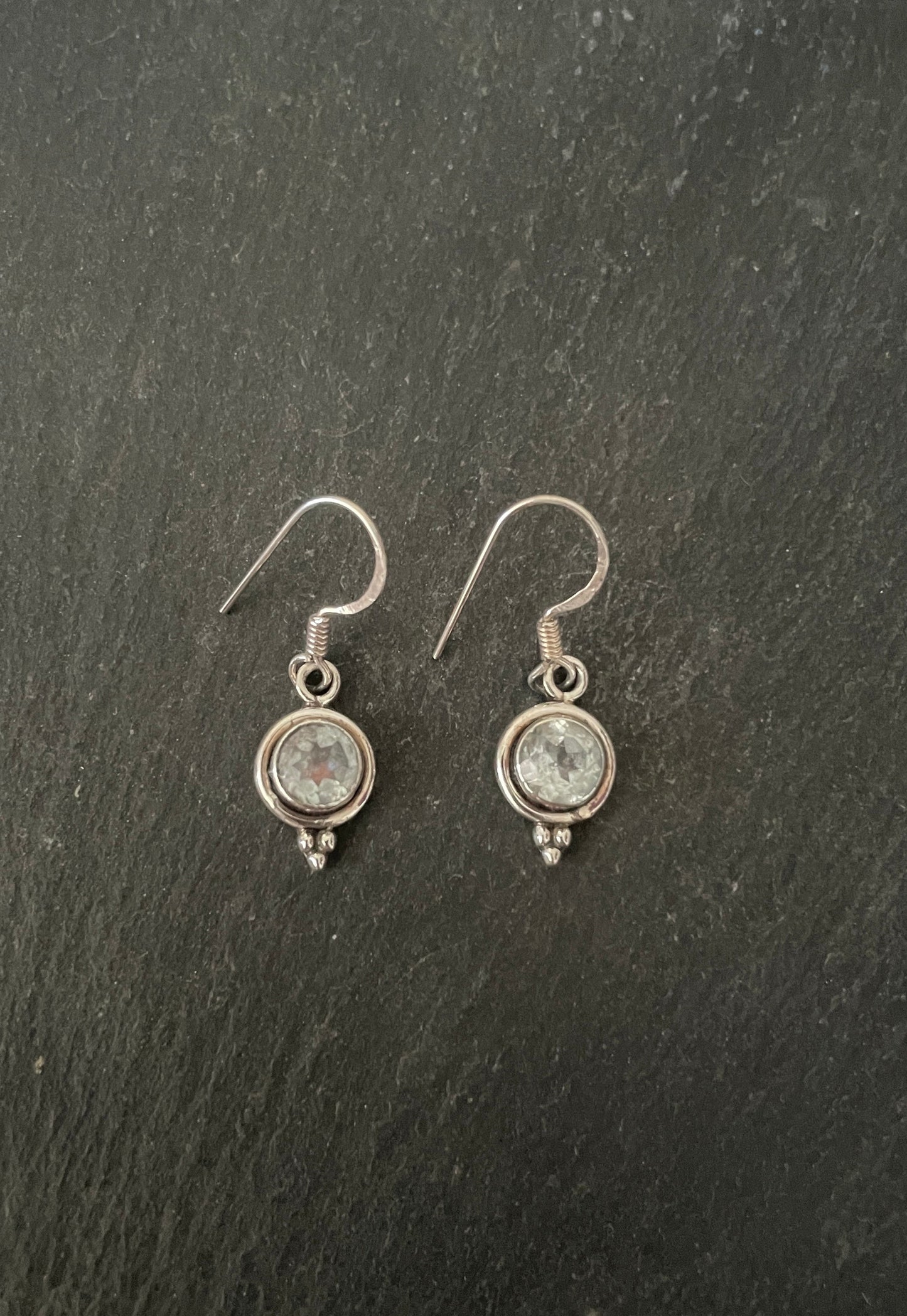 Blue Topaz and Silver Drop Earrings