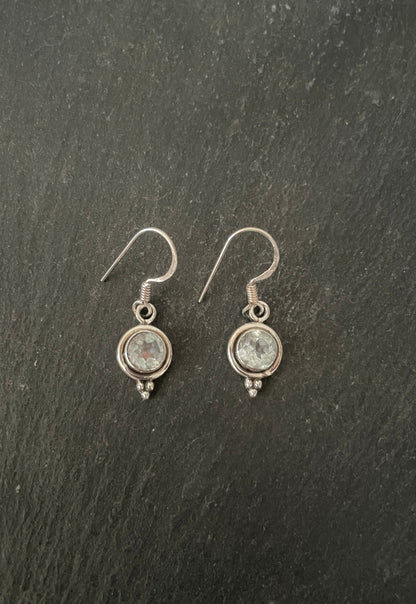 Blue Topaz and Silver Drop Earrings