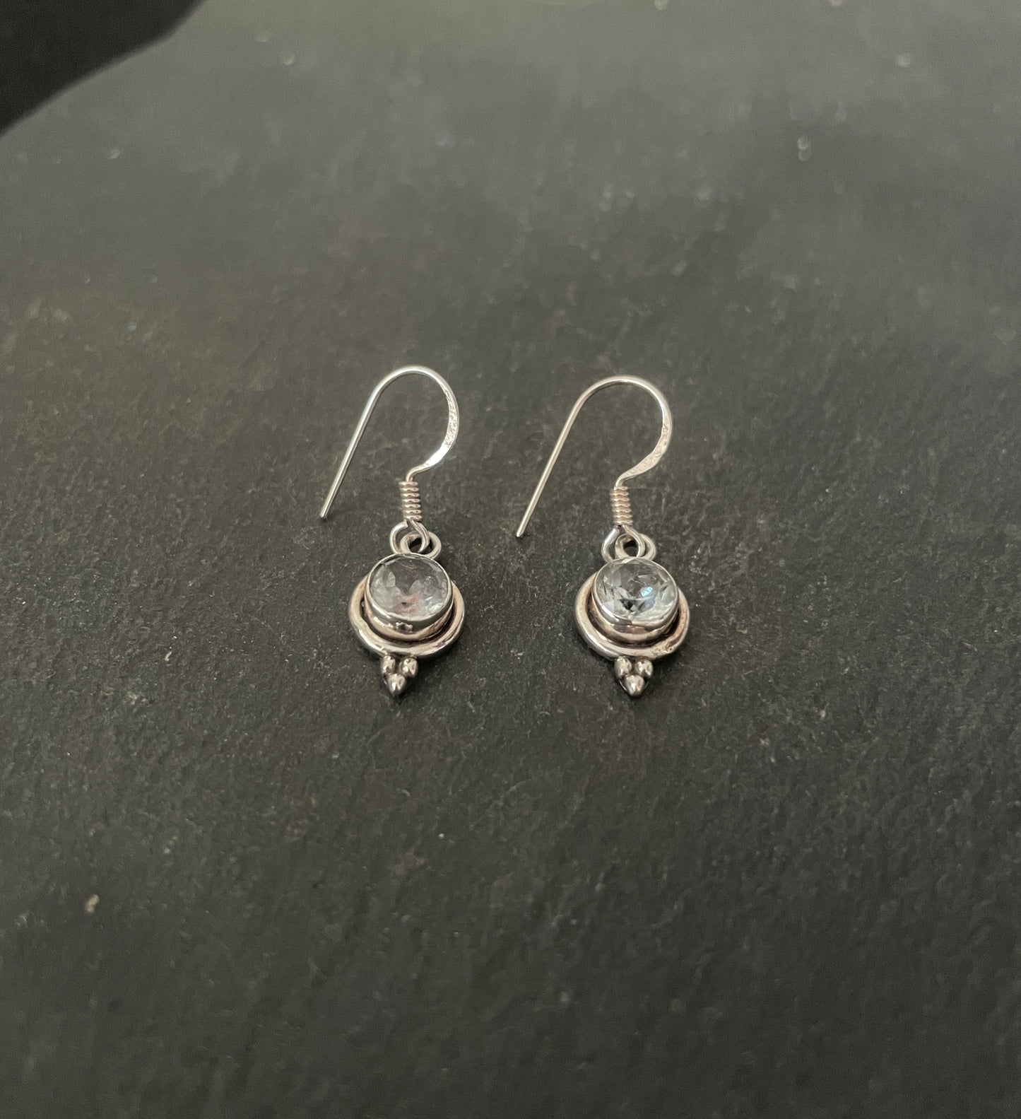 Blue Topaz and Silver Drop Earrings