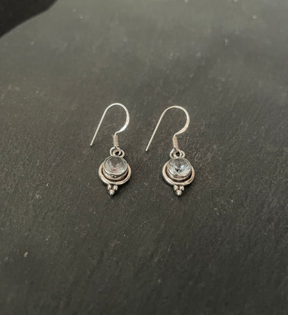 Blue Topaz and Silver Drop Earrings