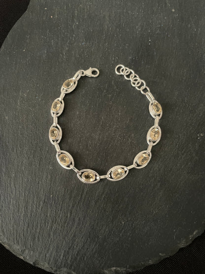 Citrine and Silver Bracelet