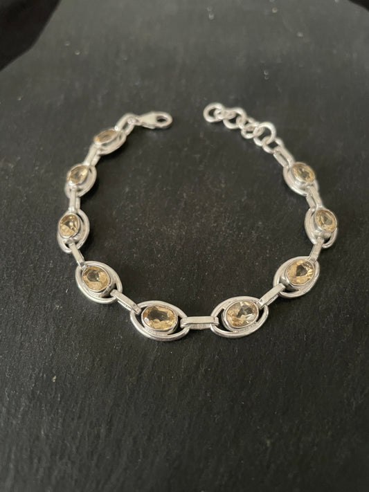 Citrine and Silver Bracelet