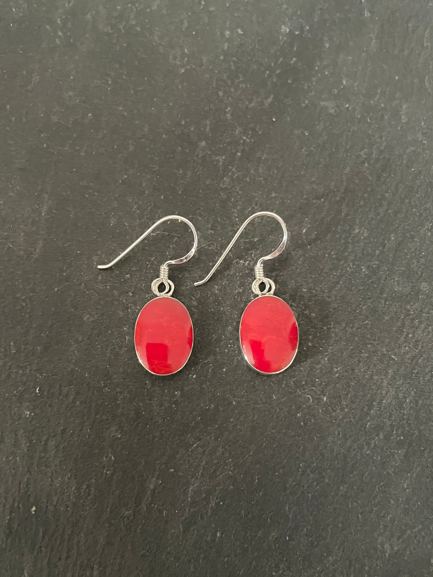 Coral Oval Earrings