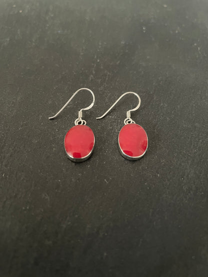 Coral Oval Earrings