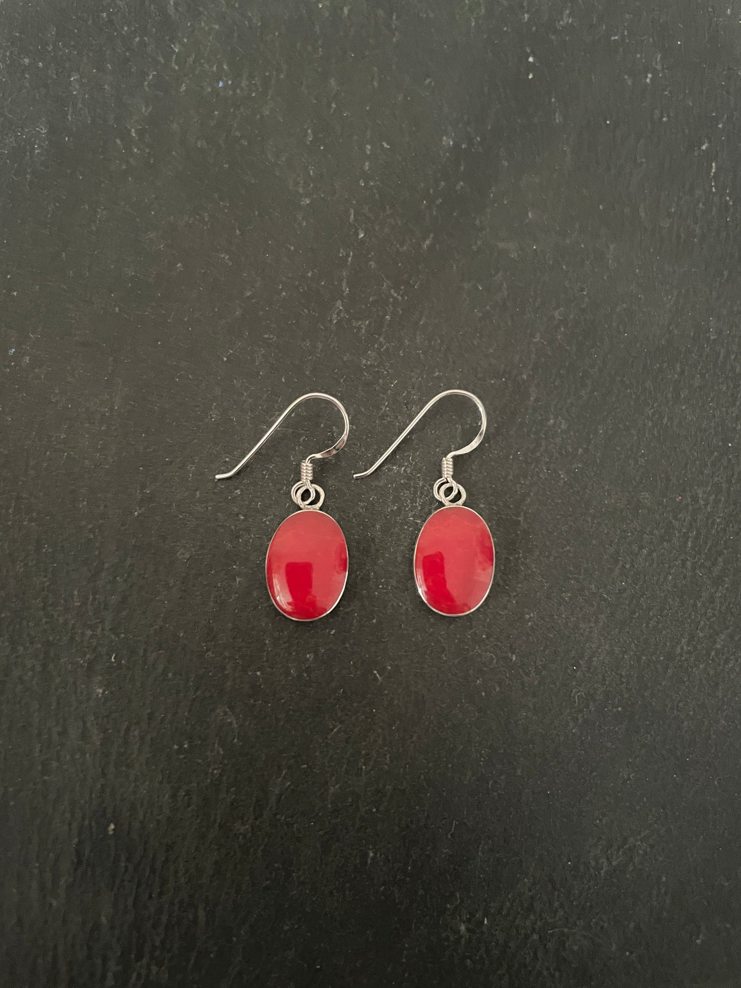 Coral Oval Earrings