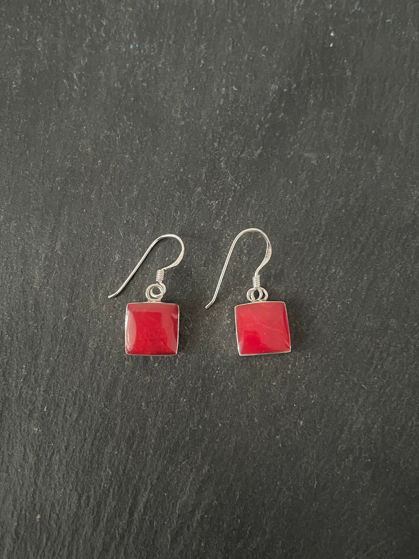 Square Coral Drop Earrings