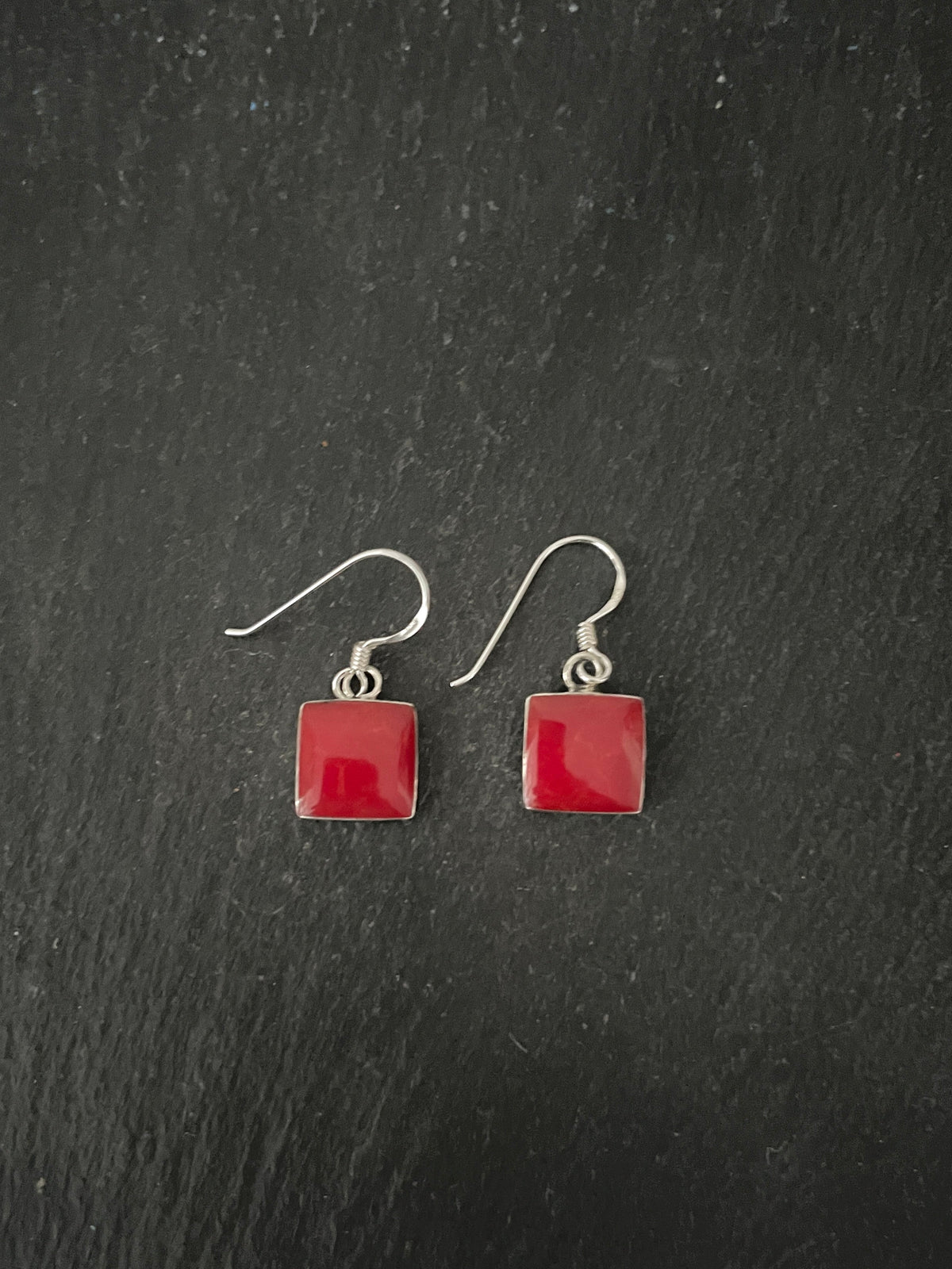 Square Coral Drop Earrings