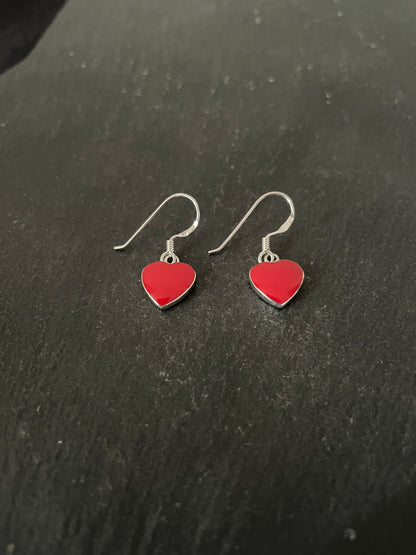 Coral Heart Earrings