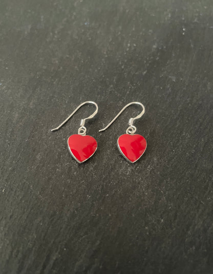 Coral Heart Earrings