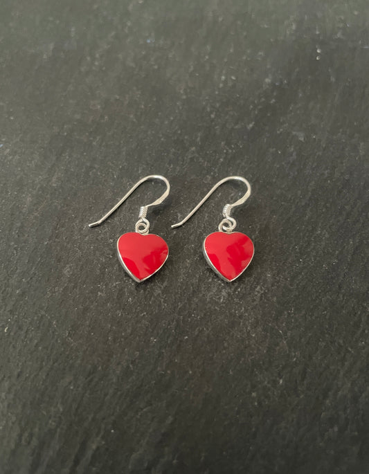 Coral Heart Earrings