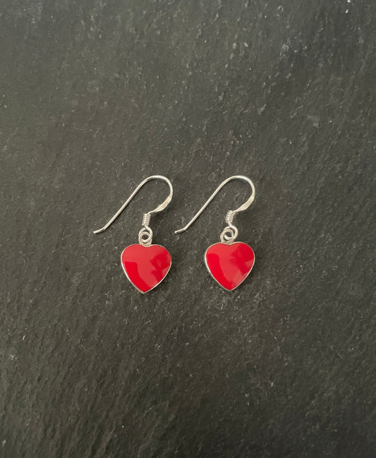 Coral Heart Earrings